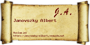 Janovszky Albert névjegykártya