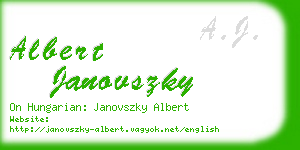 albert janovszky business card